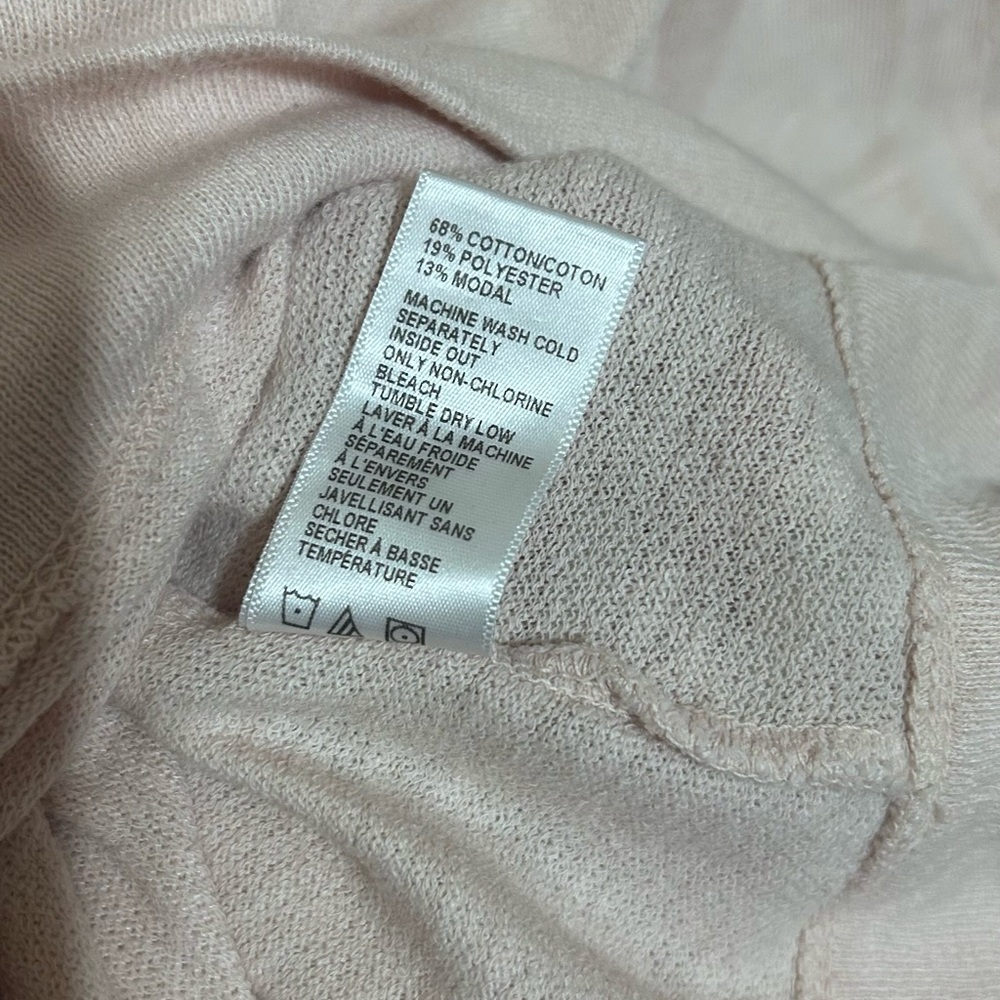 James Perse Soft Pink relaxed V-Neck Long Sleeve Tee Size 3 - Picture 9 of 9